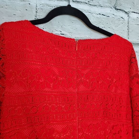 Eliza J Red Lace Sheath Dress knee length - Picture 11 of 12